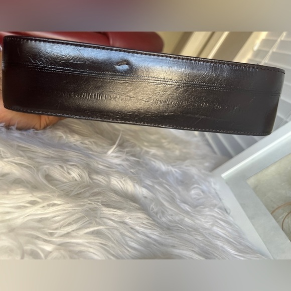 Leslie Fay Vintage brown detachable chain strap Leather shoulder bag - Picture 4 of 11